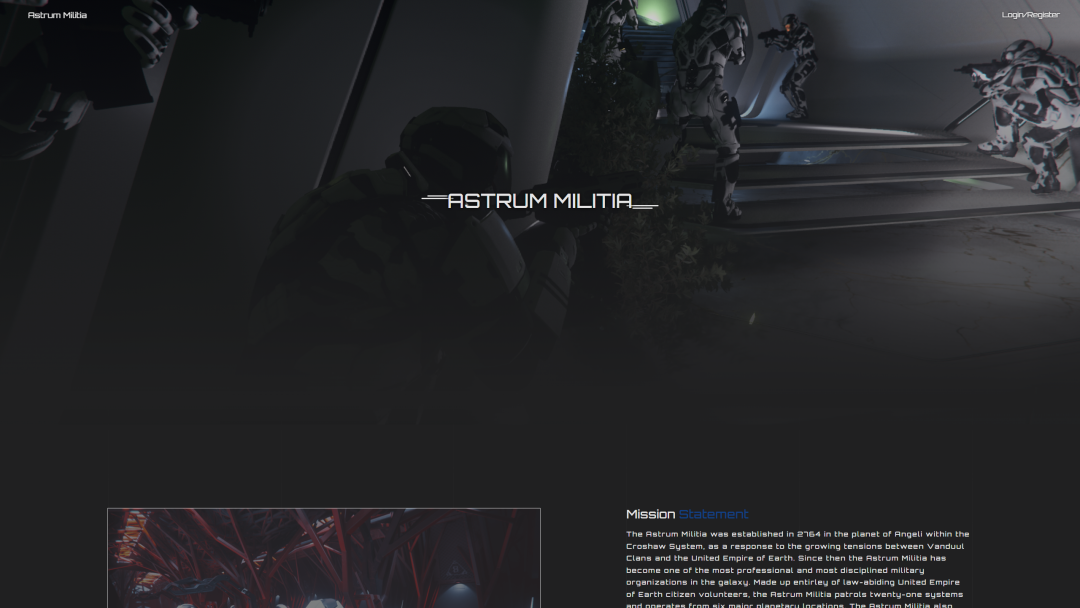 Astrum Militia site design on xenons.net